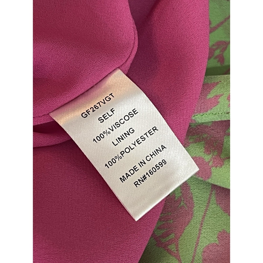 GILNER FARRAR Amelie Maxi Dress Sz S Green Pink Floral Print Smocked Waist *READ - Picture 8 of 12